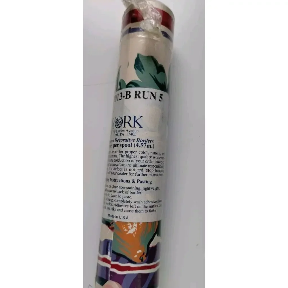 York Pre-pasted Decorative Border - 5yds - Fruits Vegetables - Leaves